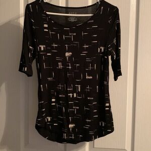 APT 9 3/4 Length Black & White Shirt White Size Women’s XS